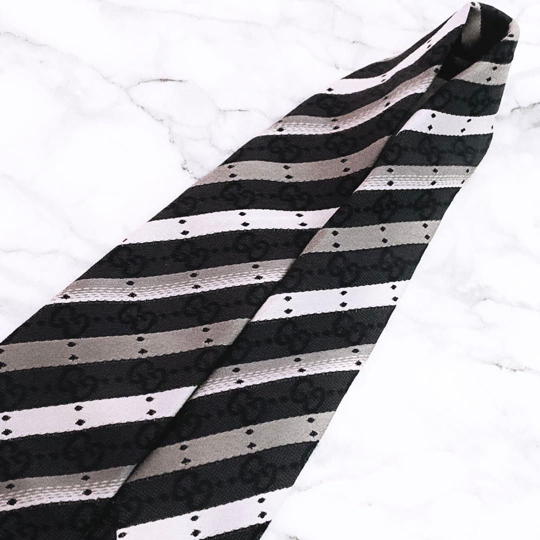 ✨未使用タグ付✨GUCCI GG柄　ドットストライプ　ネクタイ