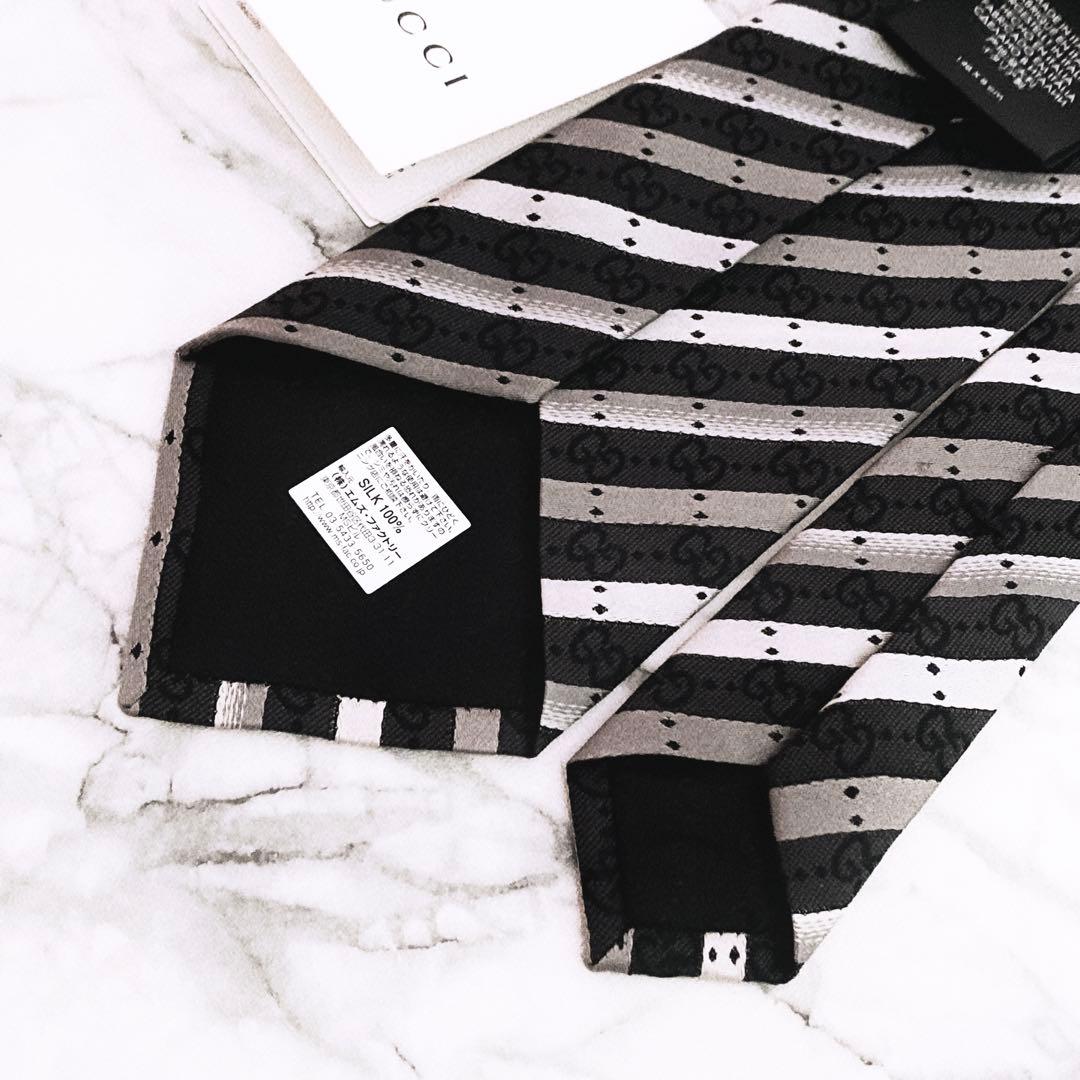 ✨未使用タグ付✨GUCCI GG柄　ドットストライプ　ネクタイ