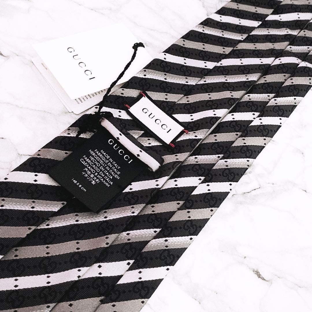 ✨未使用タグ付✨GUCCI GG柄　ドットストライプ　ネクタイ