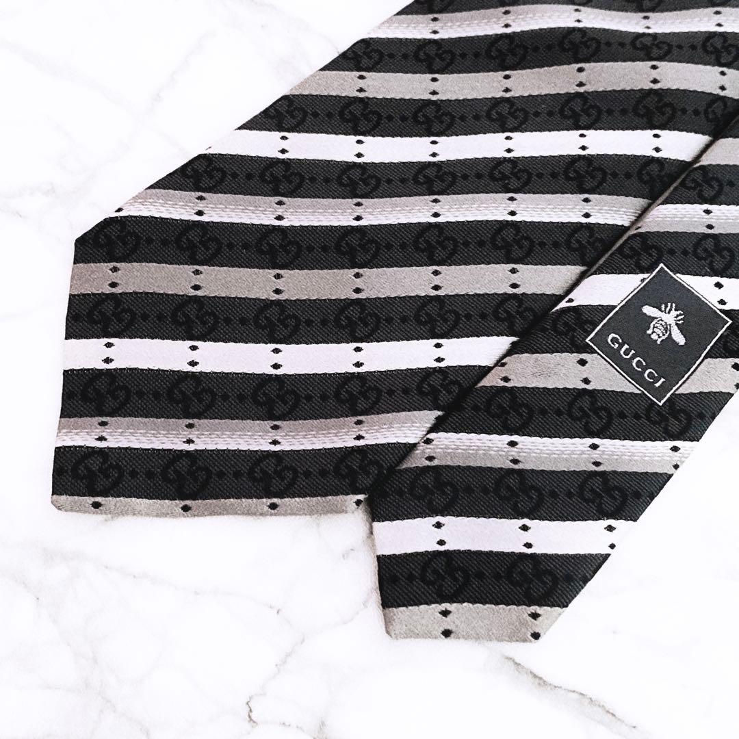 ✨未使用タグ付✨GUCCI GG柄　ドットストライプ　ネクタイ