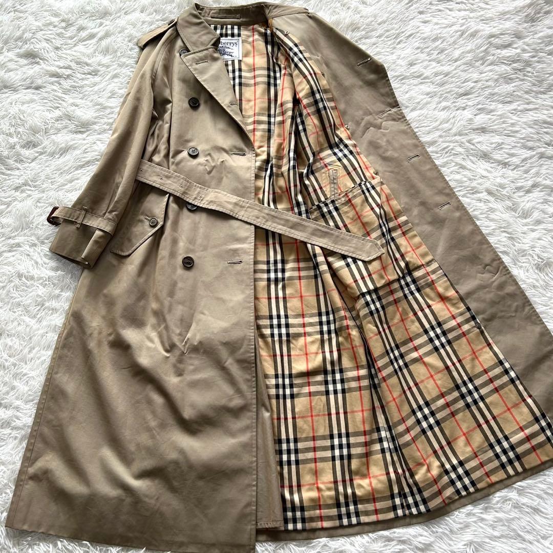【美品】BURBERRY バーバリー トレンチコート　ロング丈　ベージュ　L相当
