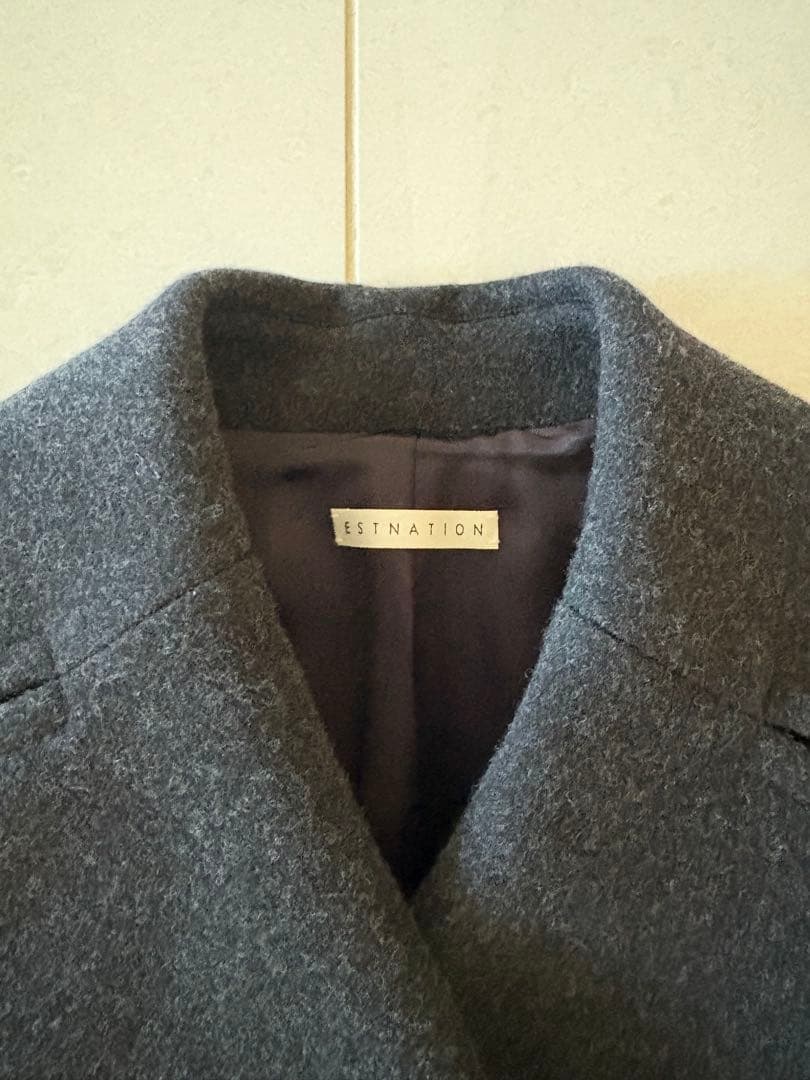 EST:NATION ダークグレー ダブルブレストコート