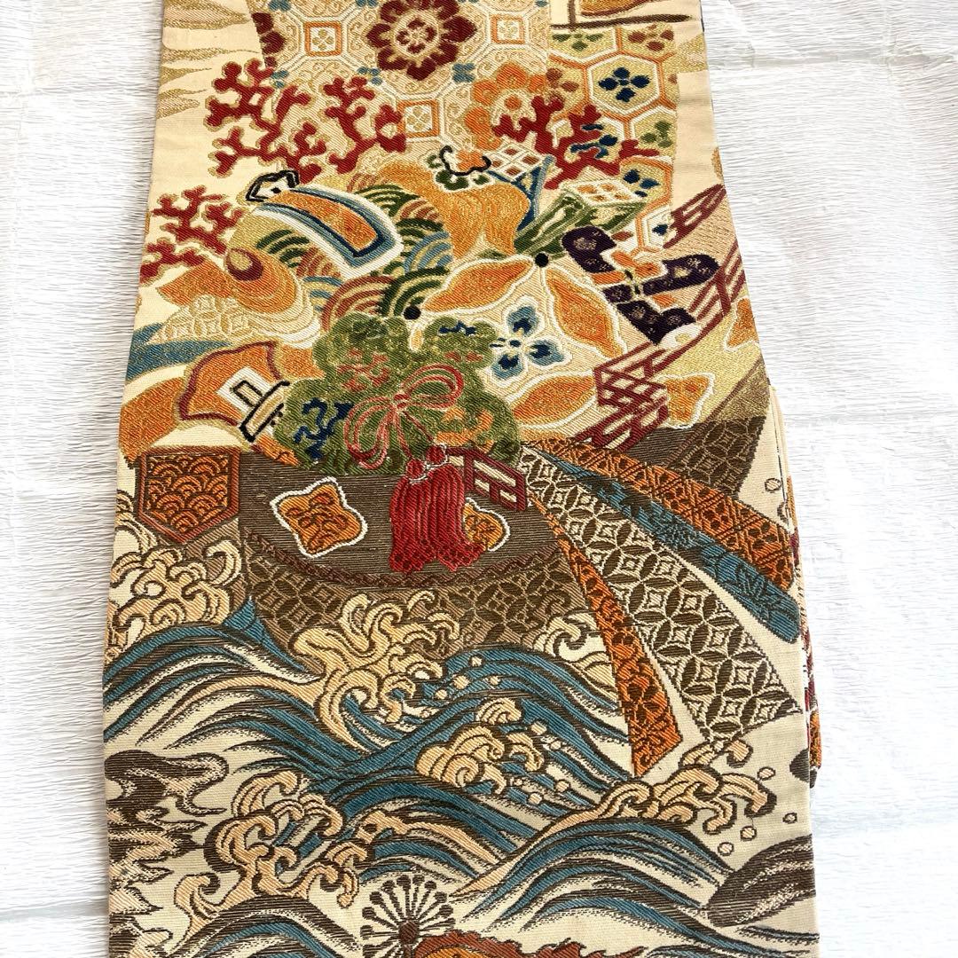 正絹　豪華な丸帯　引き抜き　リバーシブル