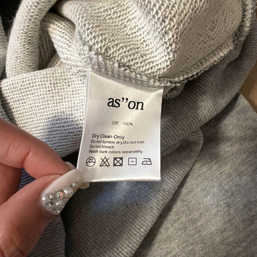 ason as\"on アズオン フルジップ パーカー グレー