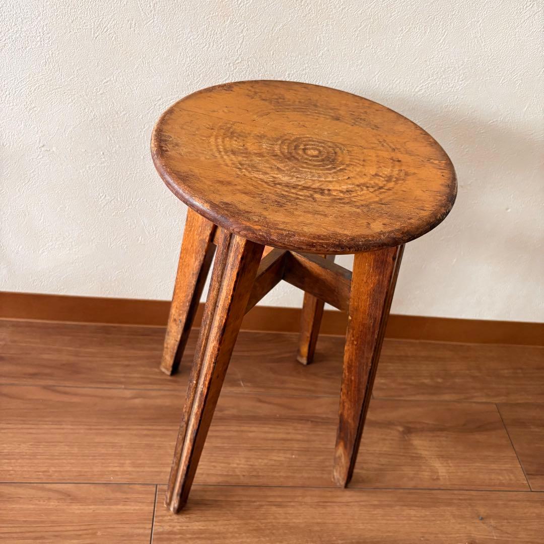 古家具　木製スツール　ヴィンテージ アンティーク　椅子　インテリア　花台