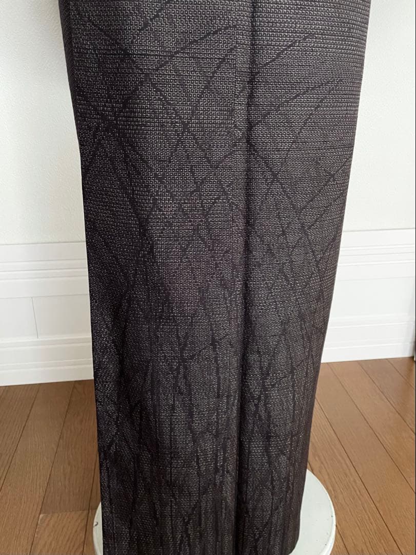 深茶 十日町紬 付下げ100亀甲 正絹着物