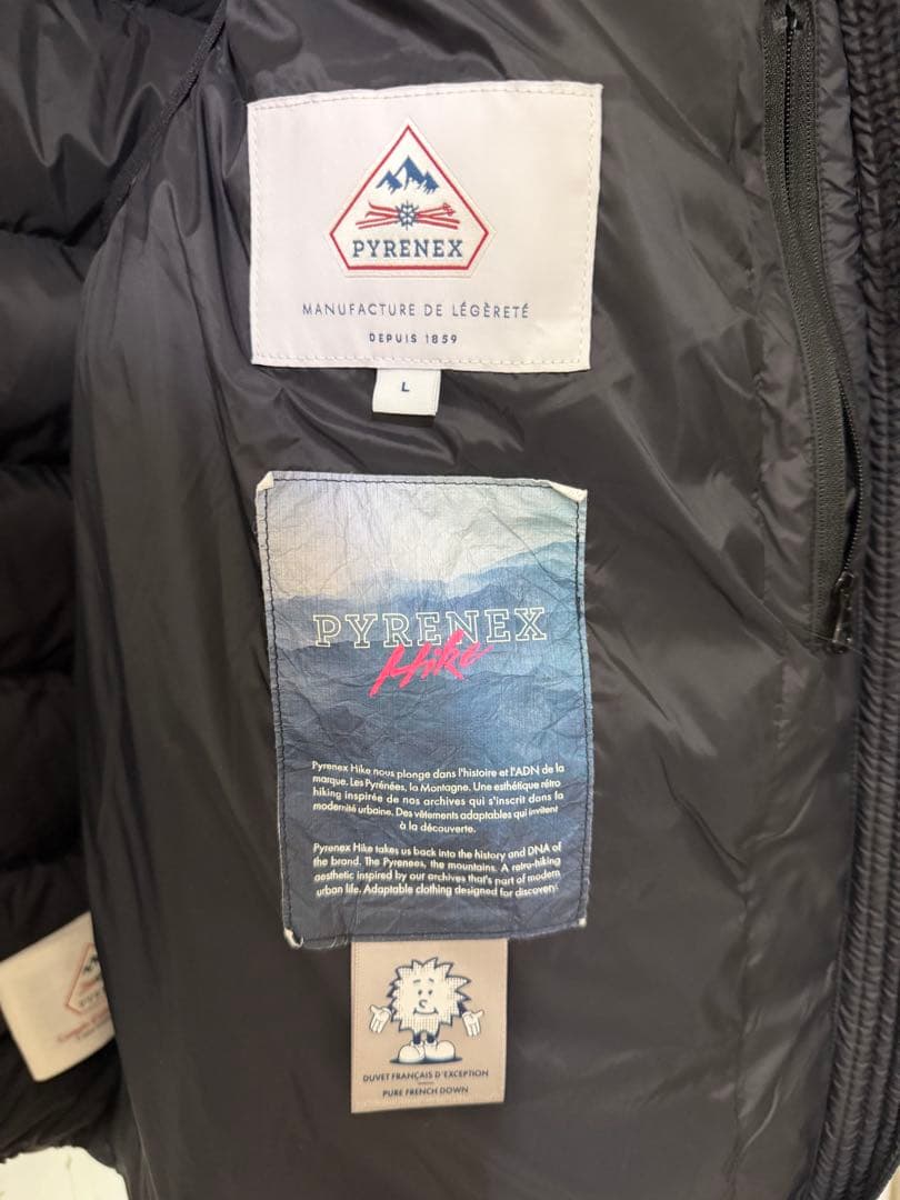 【極美品】PYRENEX ダウンベスト Lサイズ ブラック 付属品完備