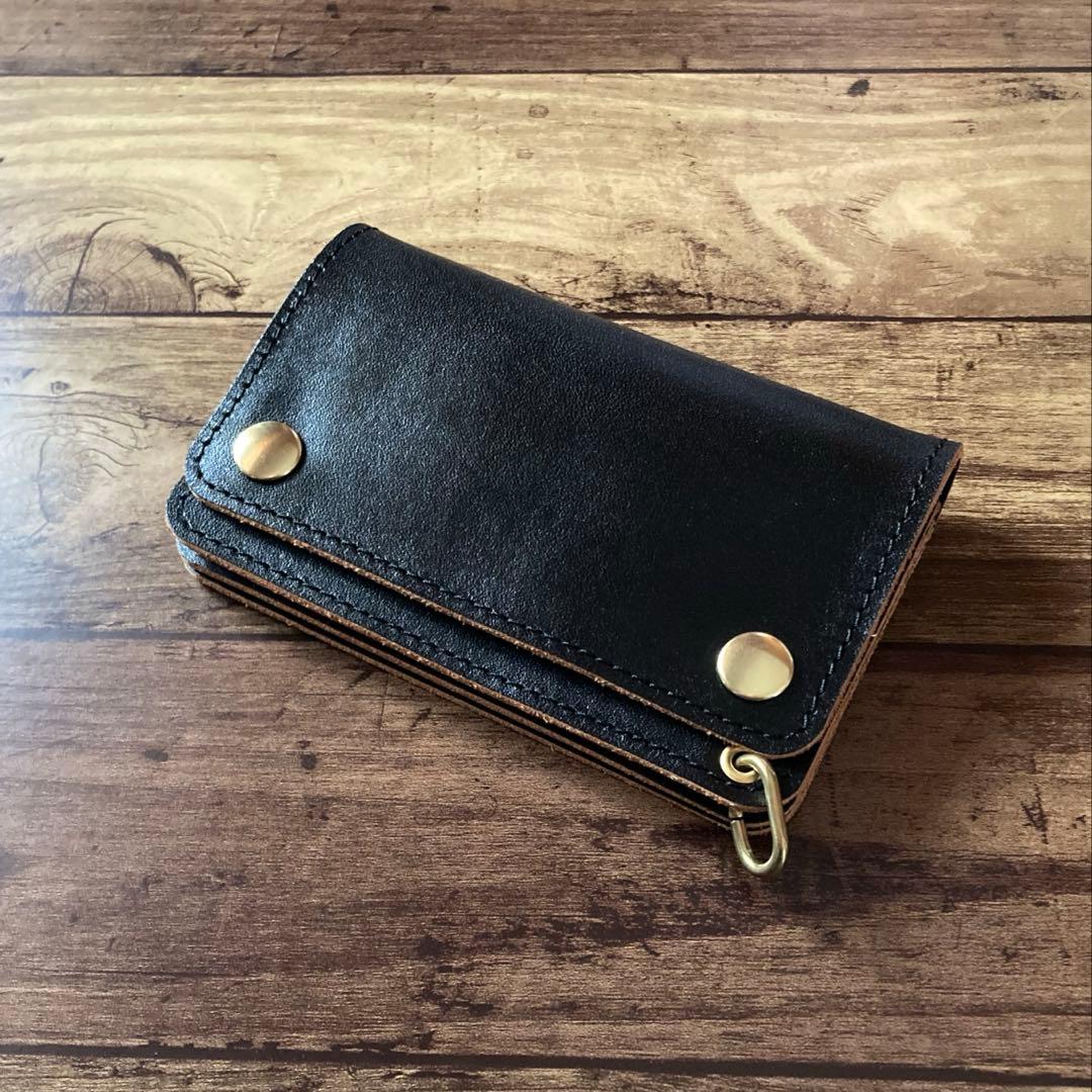 【まるさん】トラッカーウォレット150（ミドル）3層【お札を折らずに収納】