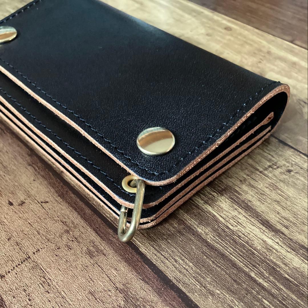 【まるさん】トラッカーウォレット150（ミドル）3層【お札を折らずに収納】