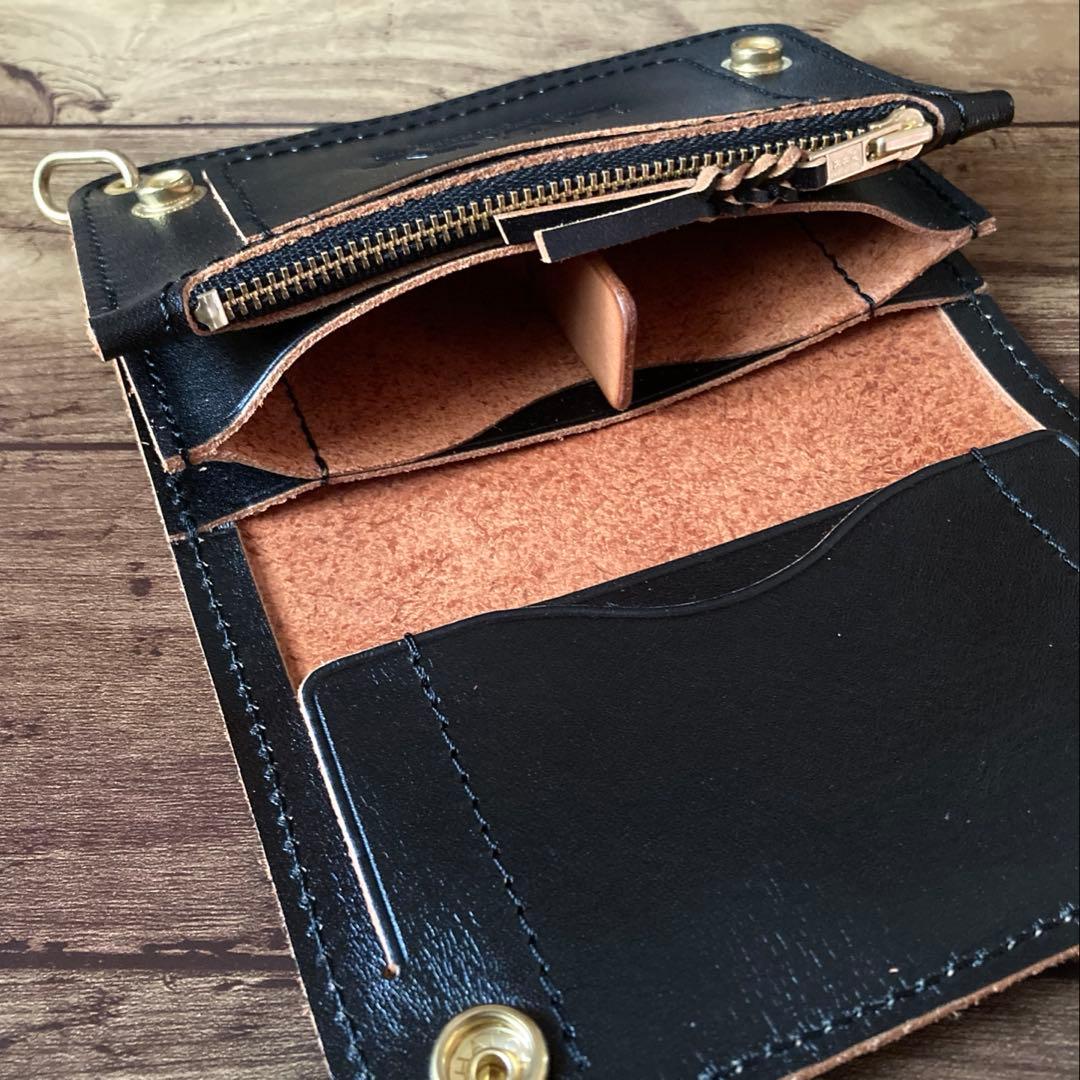 【まるさん】トラッカーウォレット150（ミドル）3層【お札を折らずに収納】