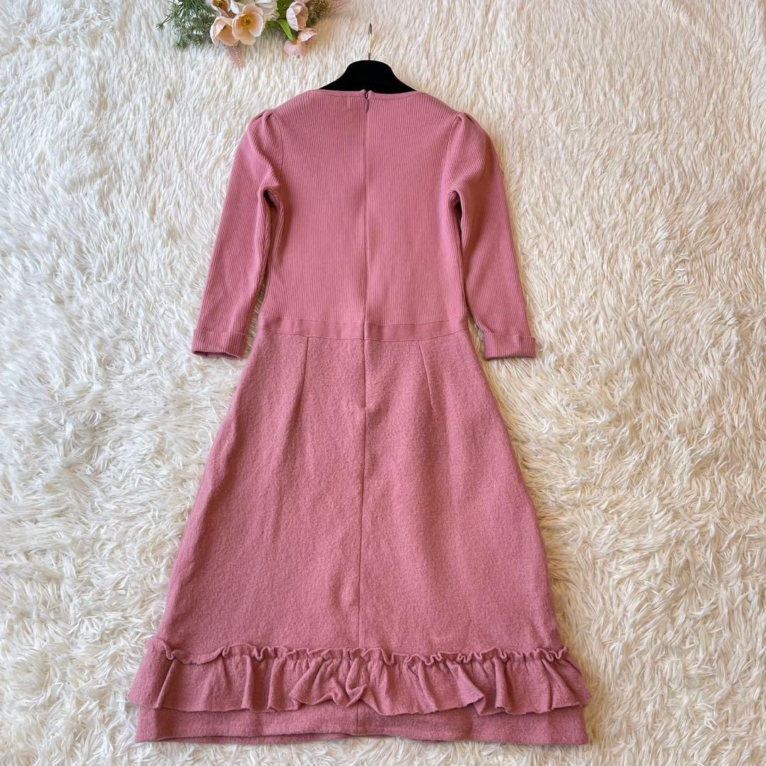 M'S GRACY 2020年 リボン フリル ニット ワンピース ピンク 36
