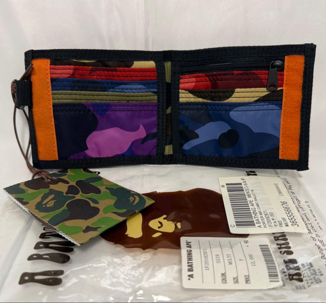 新品 ウォレット PORTERコラボ 激レアMIX CAMO 迷彩 財布 APE
