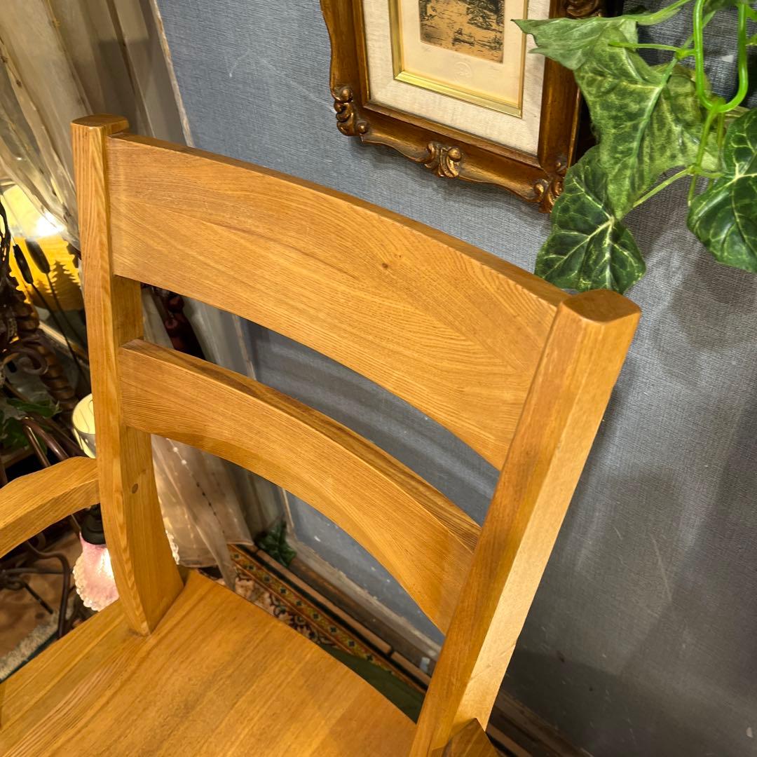 Sale L2 JPN タモ無垢 ３６０度回転　ラウンド チェア