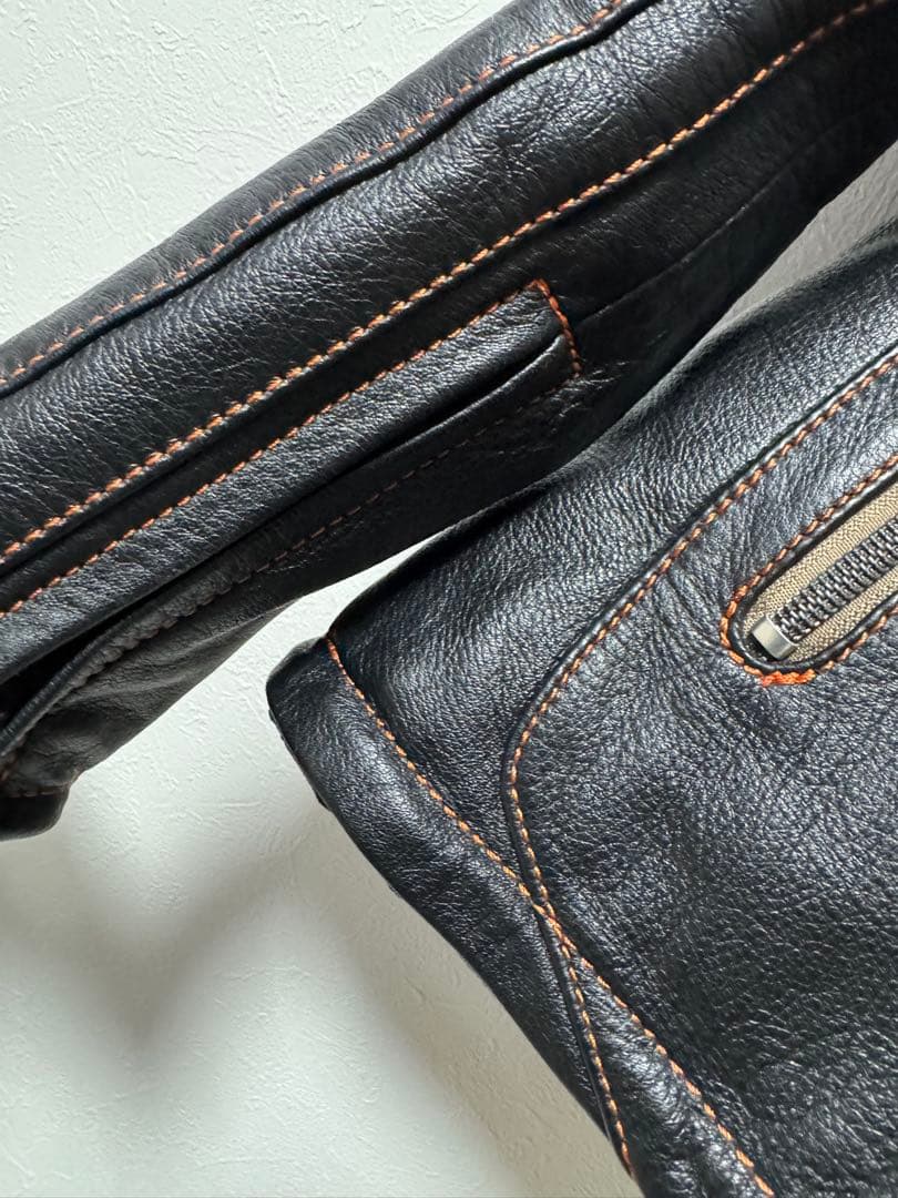 HYOD フード付きブラック本革ジャケット M D3Oプロテクター