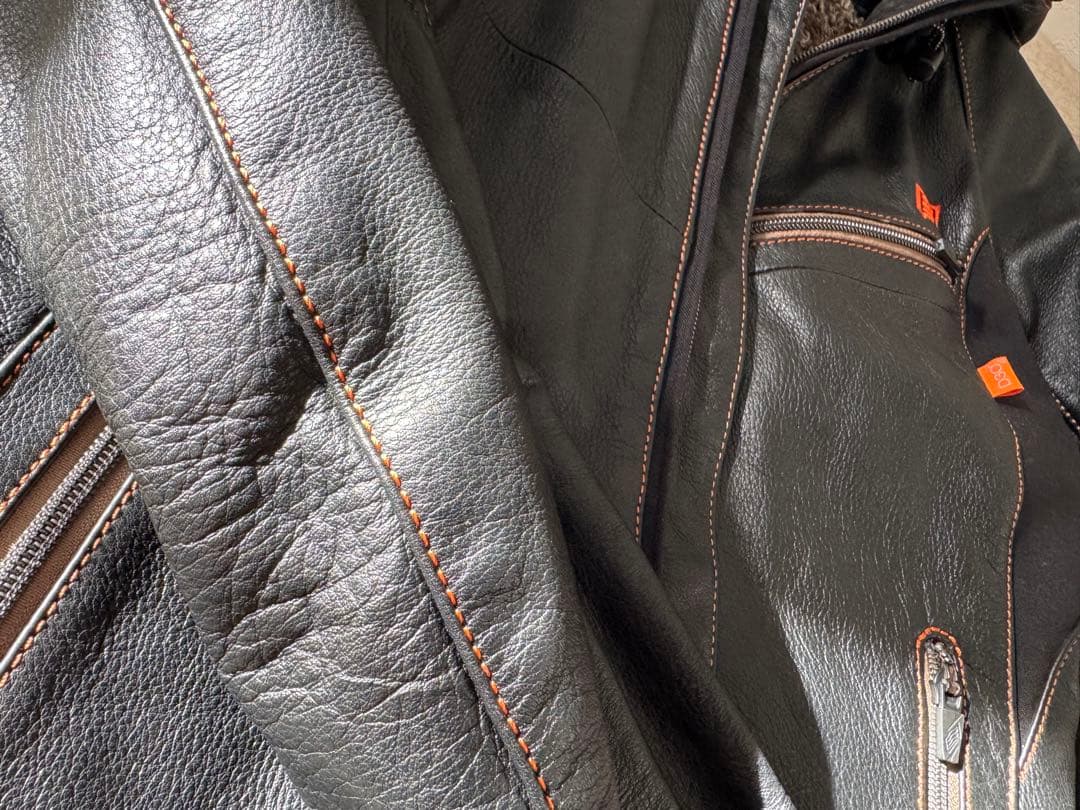 HYOD フード付きブラック本革ジャケット M D3Oプロテクター