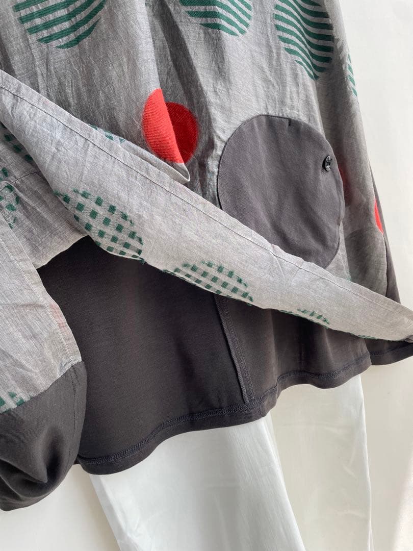 極美品✨センソユニコ　t.b ティービー　切り替えチュニック　シルク　ドット模様