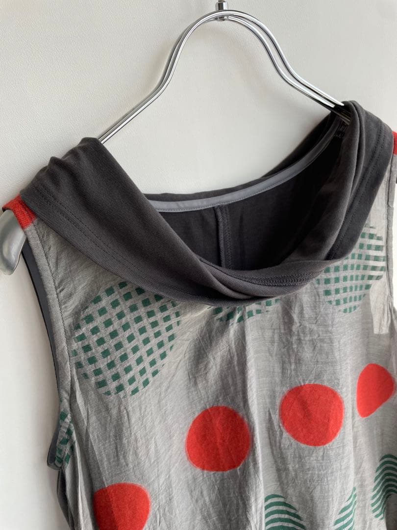 極美品✨センソユニコ　t.b ティービー　切り替えチュニック　シルク　ドット模様