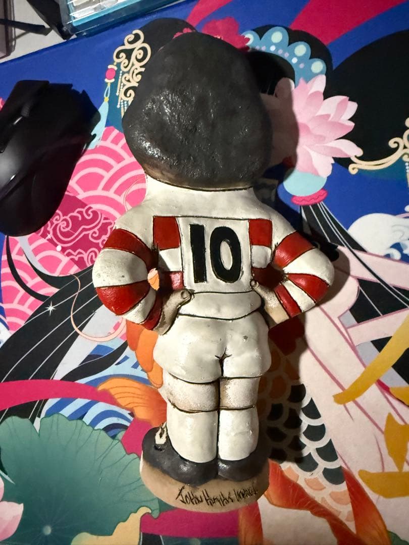 松尾雄治　陶器フィギュア　直筆サイン入り　ラグビー