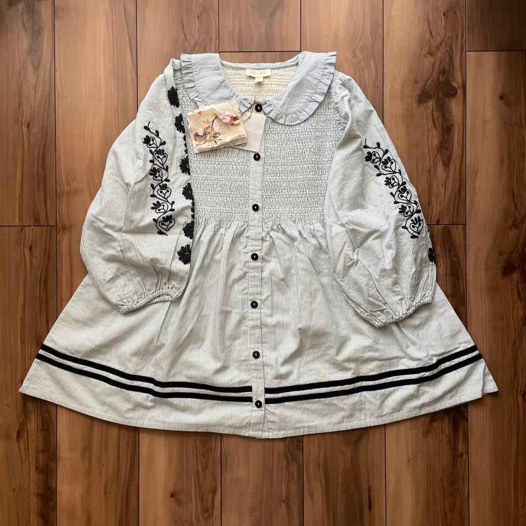 新品　bonjour diary 23aw stripe tunic 12y