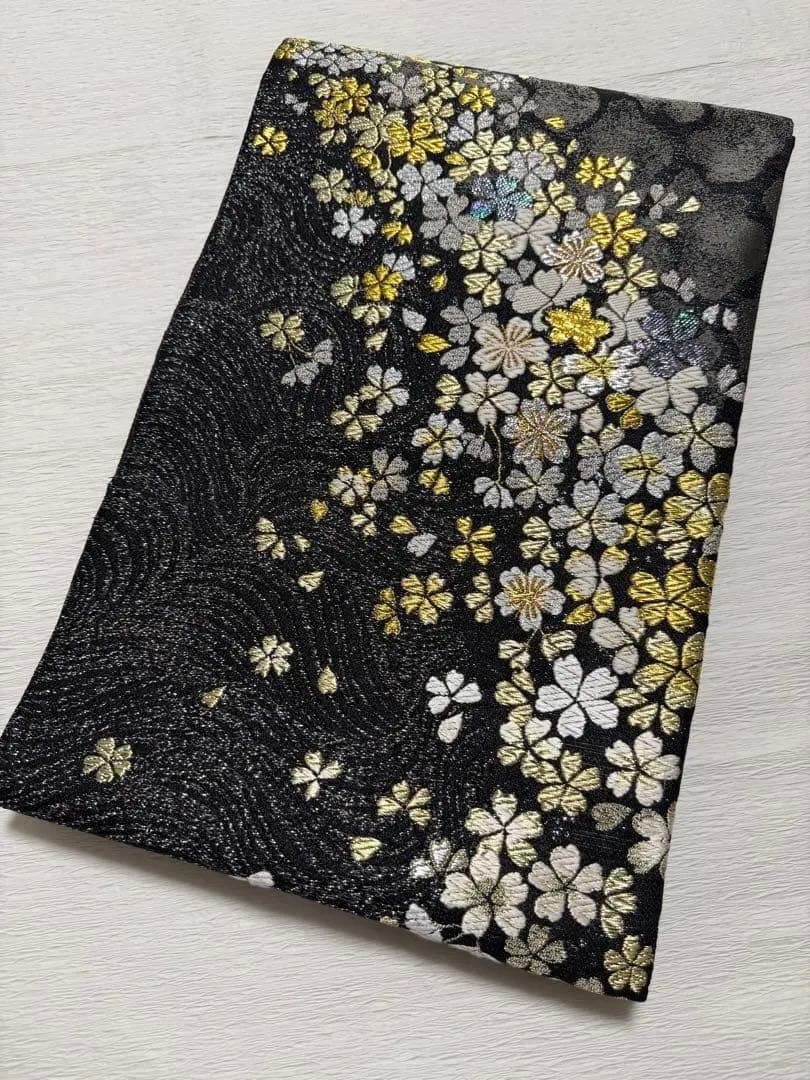 m-24 誉田屋源兵衛 誉文彫金 桜 螺鈿 袋帯 正絹 未使用極美品