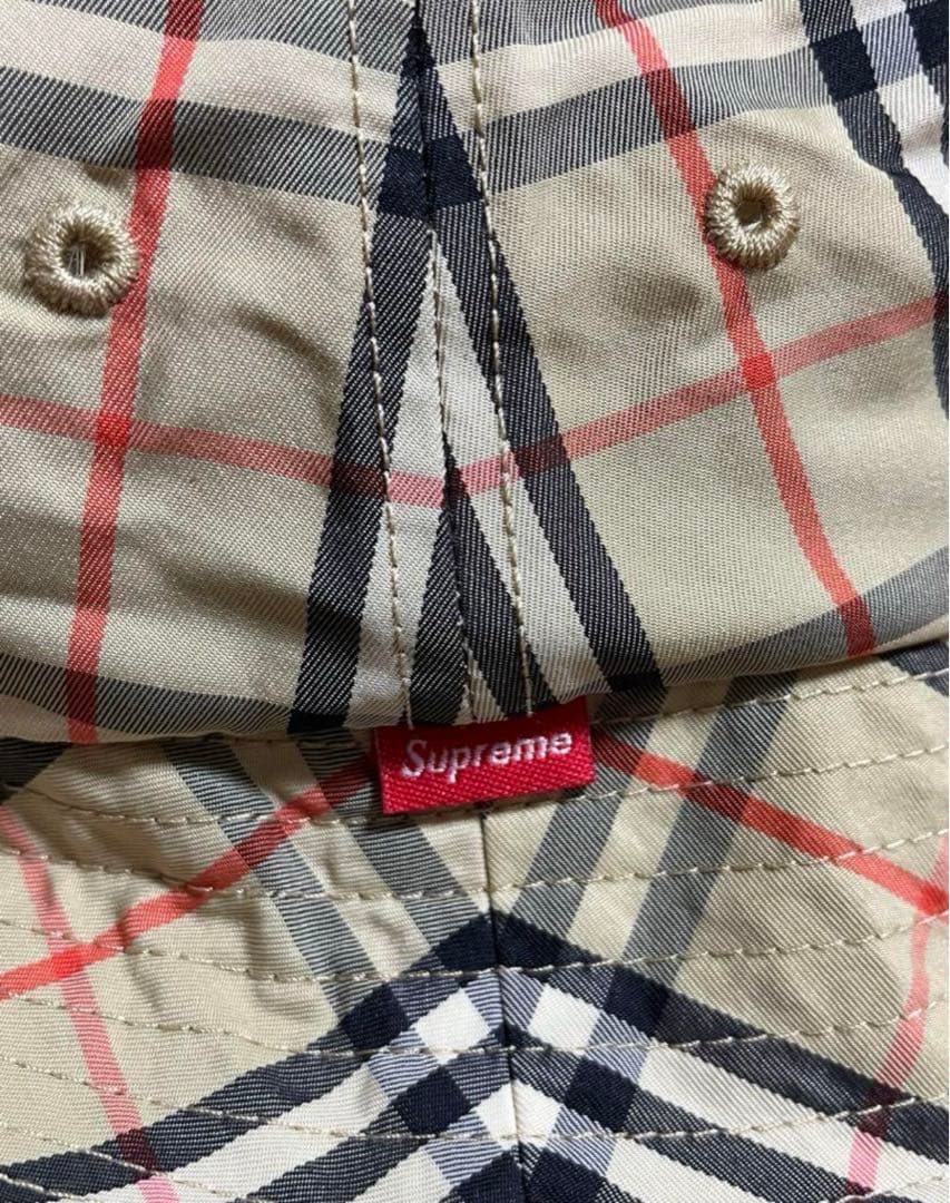 BURBERRY×Supreme バケットハット ベージュ チェック柄