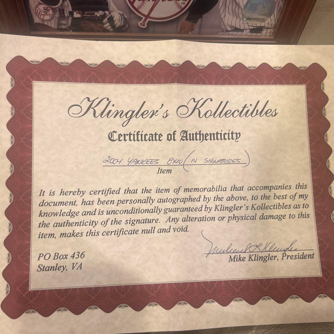 S*N様 2004年ニューヨーク・ヤンキース サイン入り写真