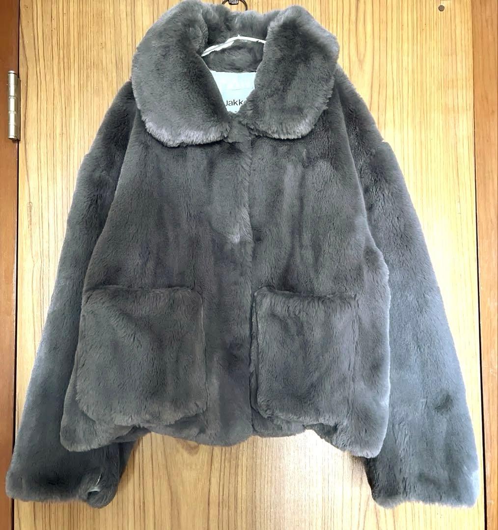 Jakke ジャッキー グレー ファーコート Mサイズ