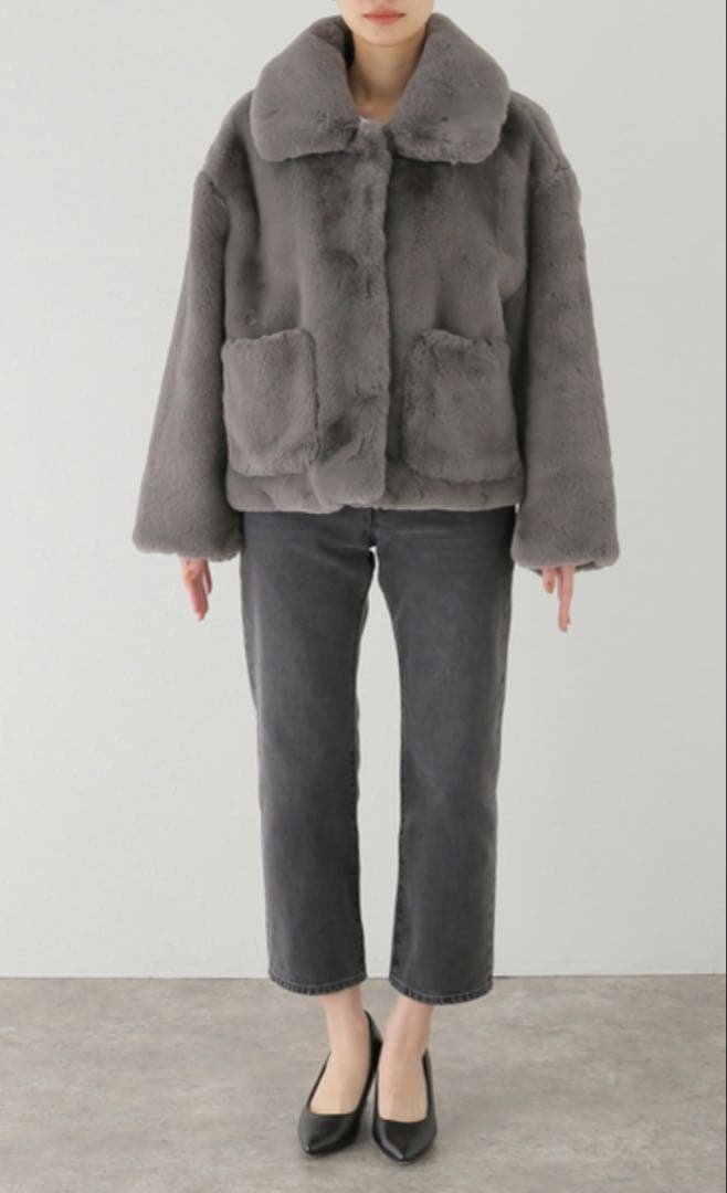 Jakke ジャッキー グレー ファーコート Mサイズ