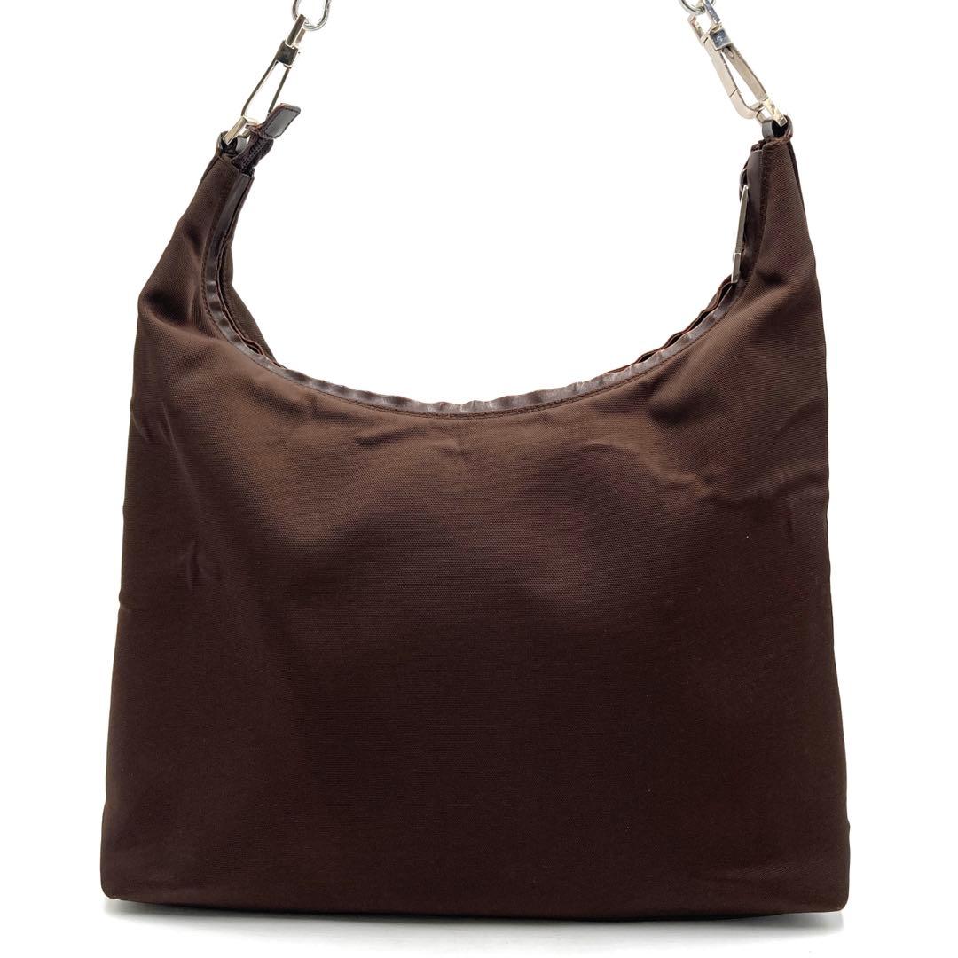 GUCCI グッチ ショルダーバッグ ブラウン ナイロン イタリア製