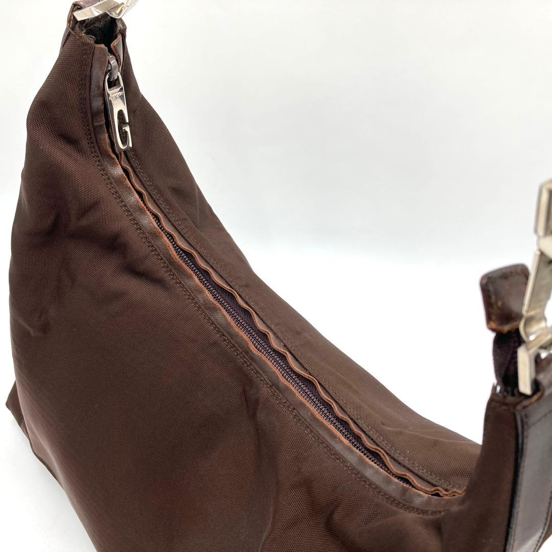 GUCCI グッチ ショルダーバッグ ブラウン ナイロン イタリア製