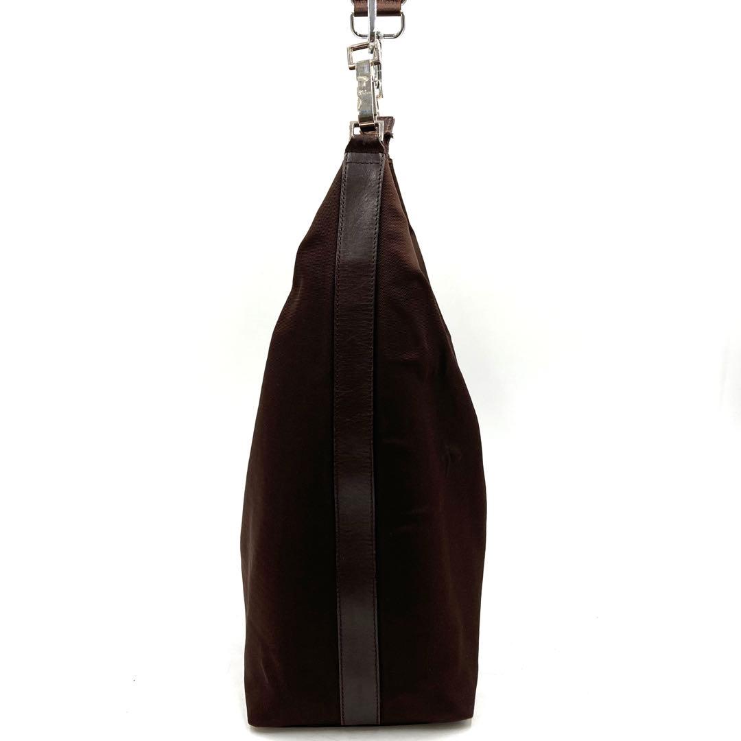 GUCCI グッチ ショルダーバッグ ブラウン ナイロン イタリア製