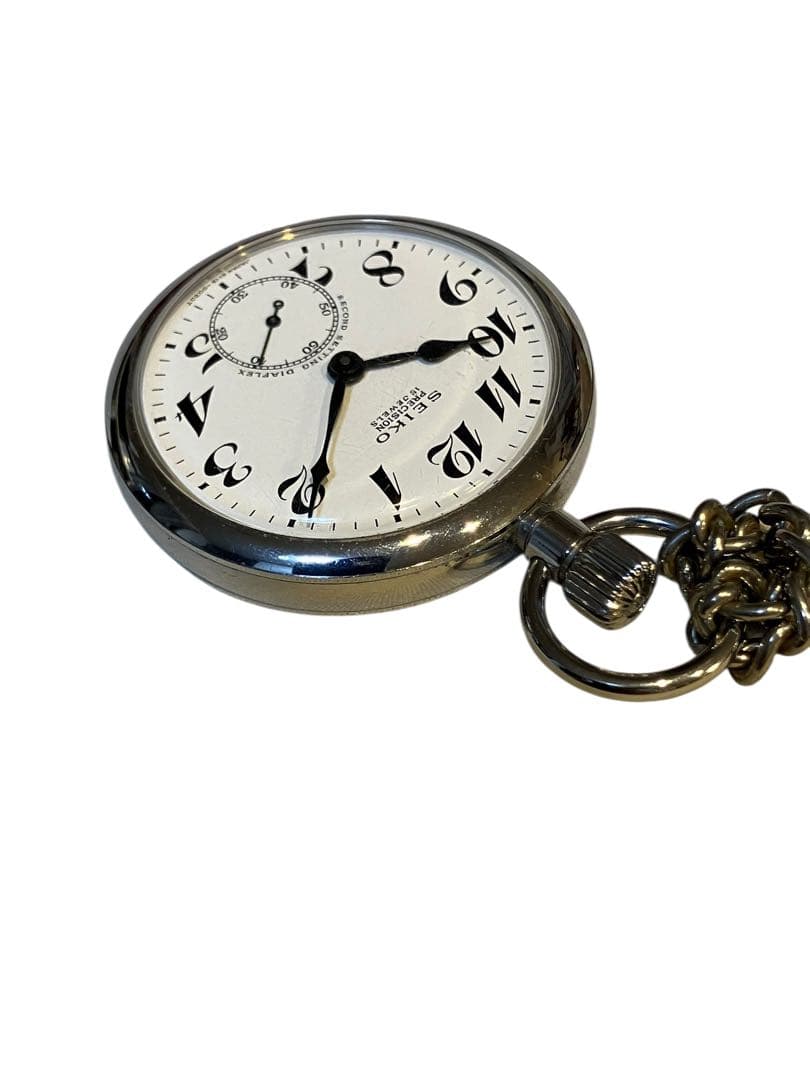 完動美品　SEIKO precision 懐中時計 機械式 15石　スモセコ付