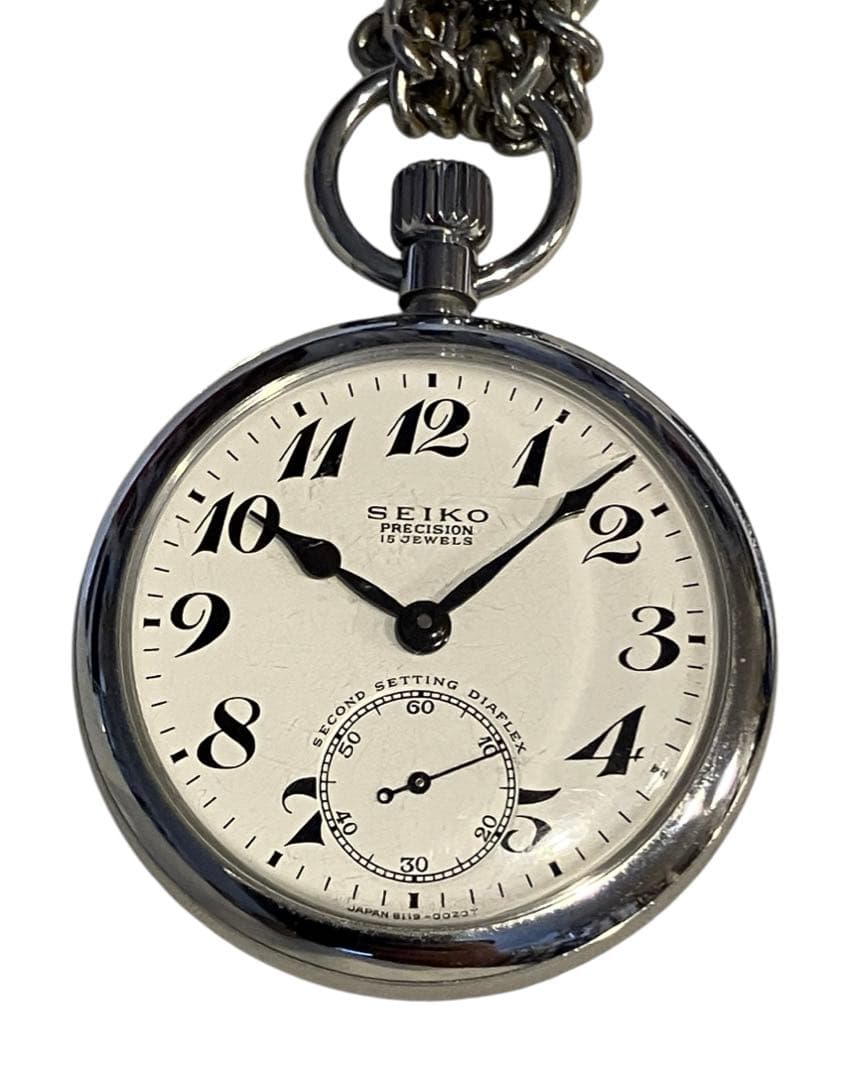 完動美品　SEIKO precision 懐中時計 機械式 15石　スモセコ付