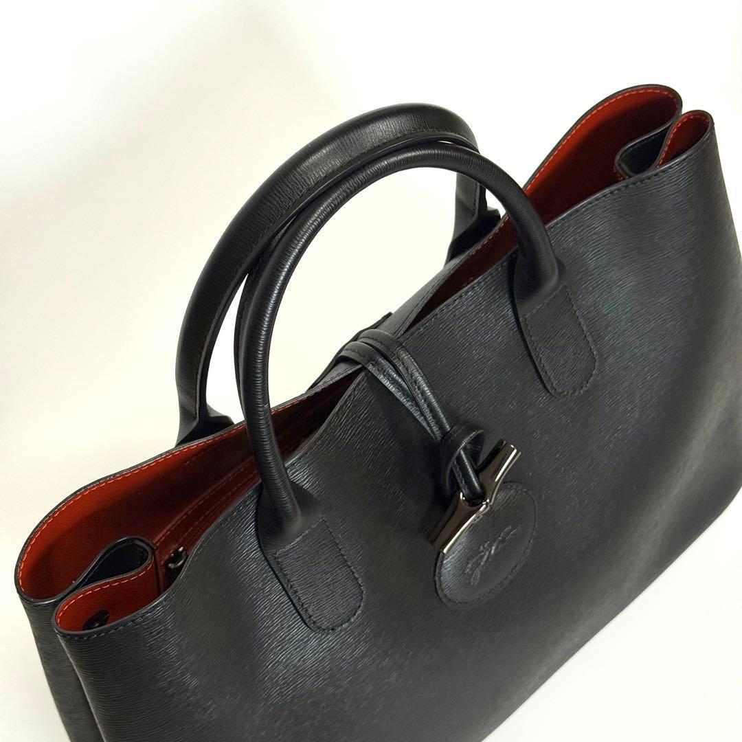 【美品】LONGCHAMP ロゾ レザー トートバッグ　卒業式　入学式　通勤