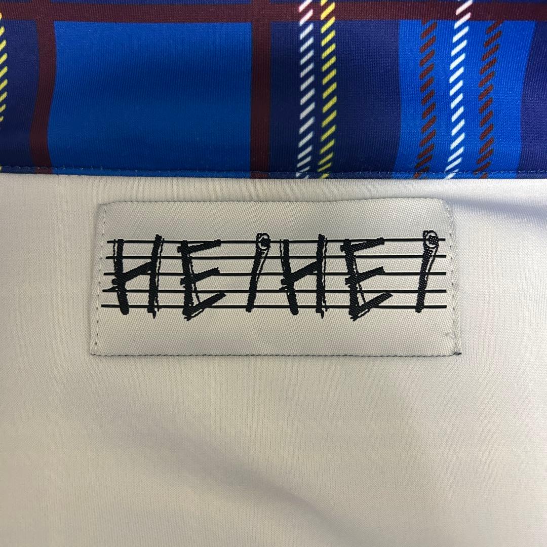 HEIHEI 青 チェック トラックジャケット