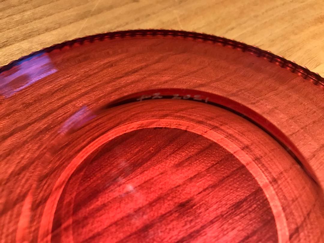 辻和美　factoryzoomer ガラスプレート　皿　レインボー　4枚　②