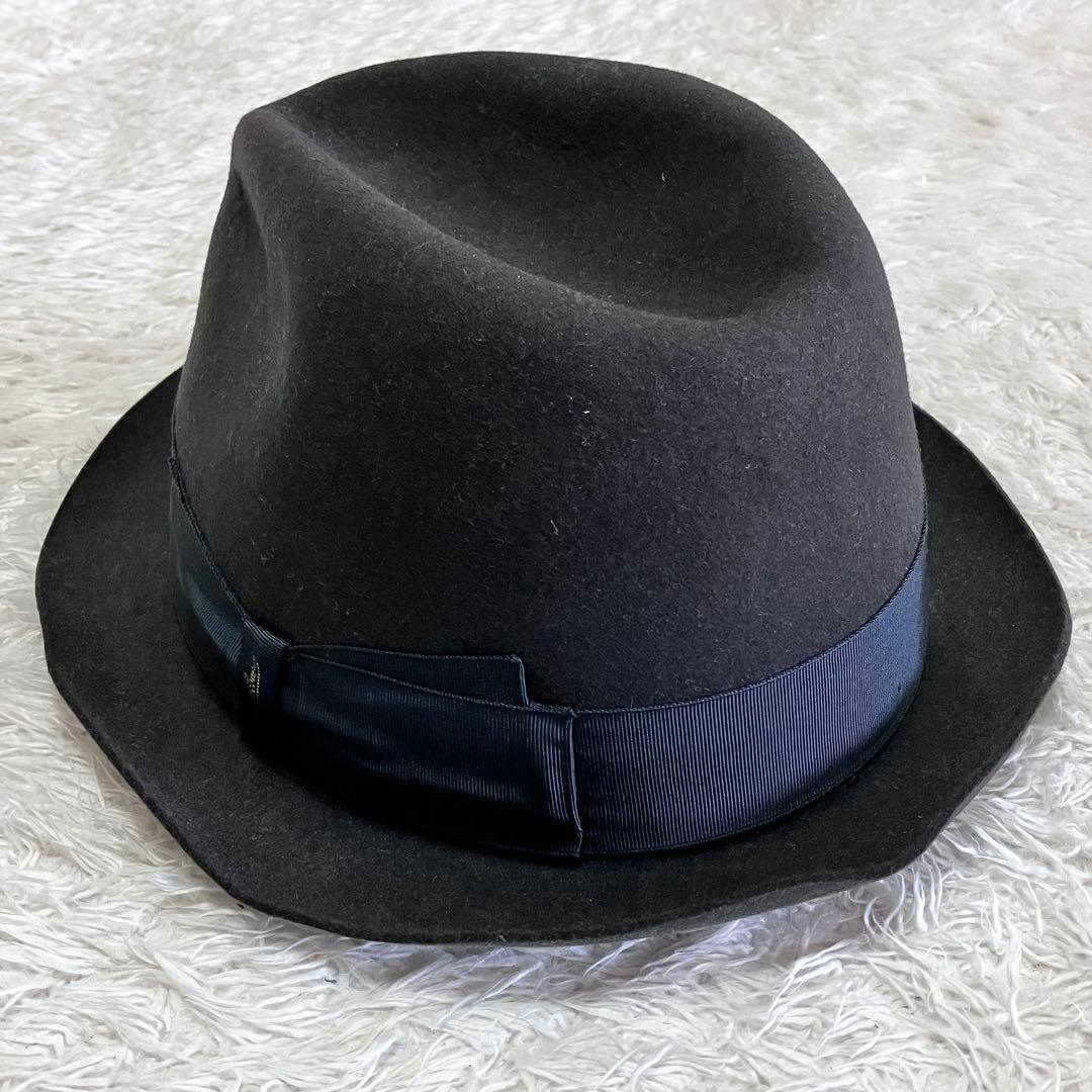 Borsalino ボルサリーノ ラビット リボン 中折れハット 帽子 イタリア
