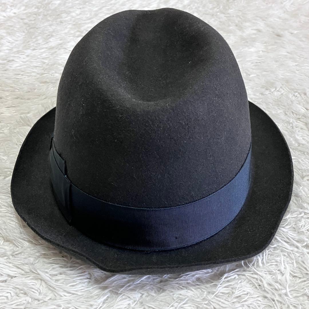 Borsalino ボルサリーノ ラビット リボン 中折れハット 帽子 イタリア