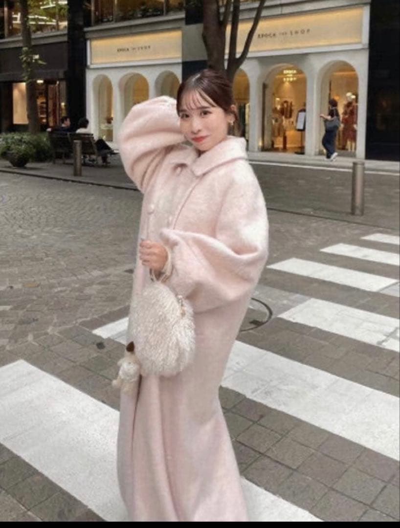 muguet ミュゲ シャギーロングコート ピンク