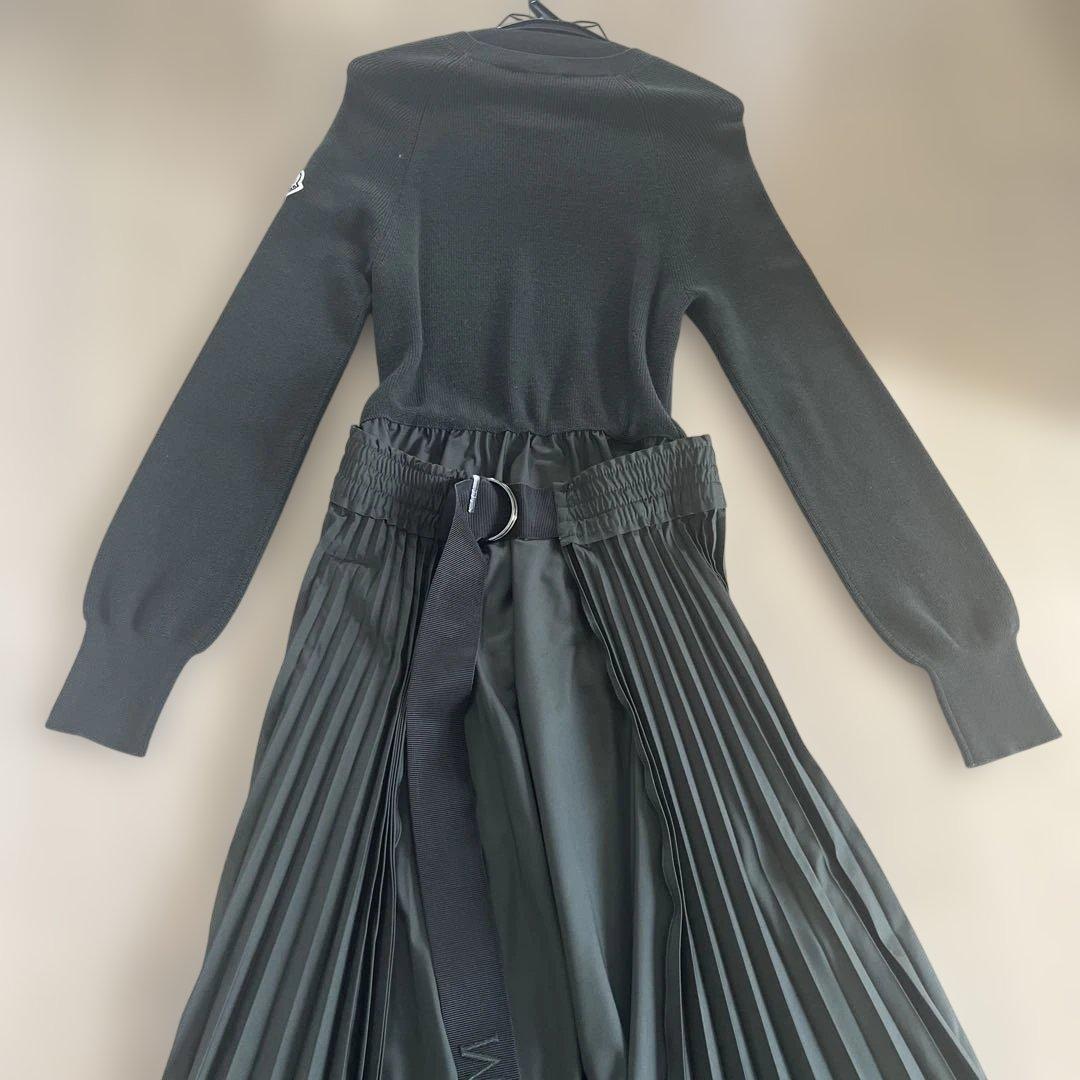 確約済み　モンクレール　ニット×プリーツ切り替えワンピース