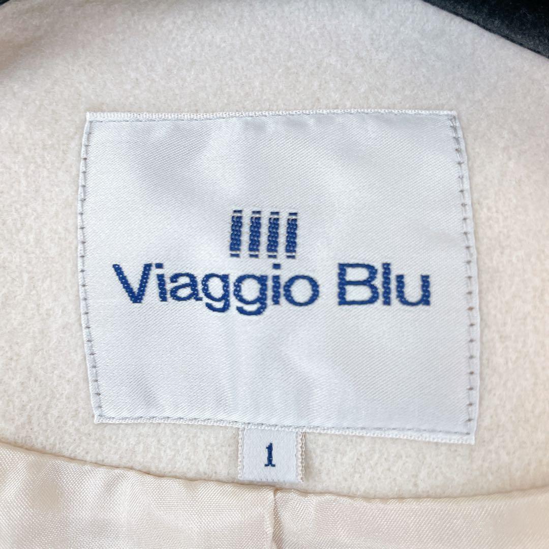 美品✨ビアッジョブルー レッキスファーショートジャケット ノーカラー ウール