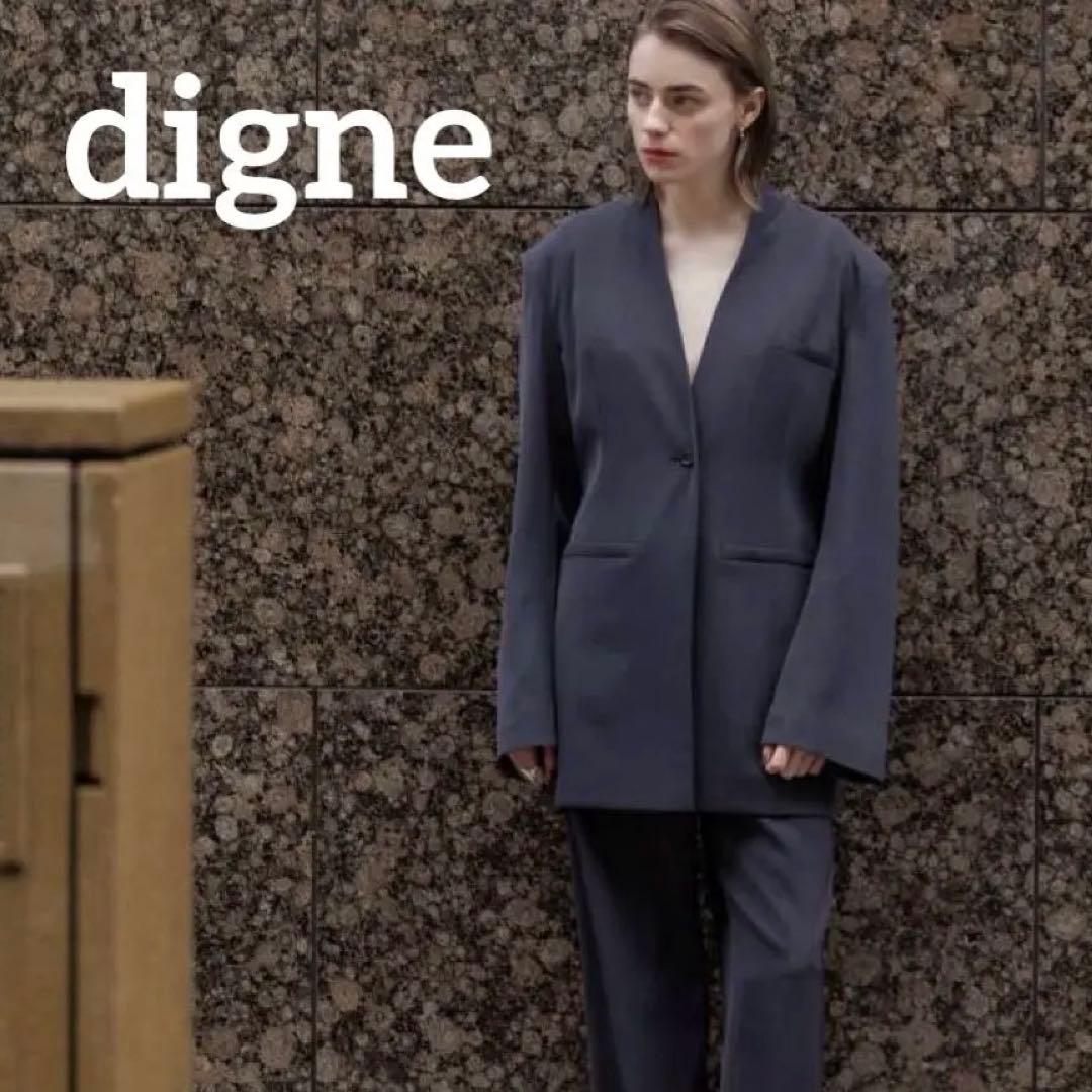 タグ付き　digne25ss ディニュ　カラーレスジャケット