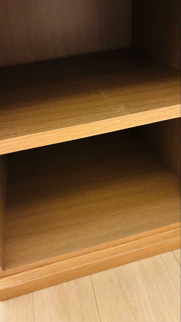 無印良品 木製キャビネット ガラス扉 スリム オーク材