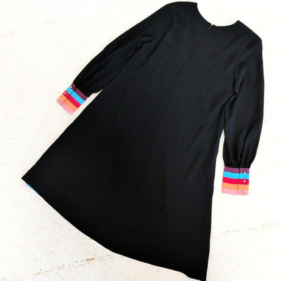 ポールスミス　現行タグ　カフスワンピース　マルチストライプ　洗える　40