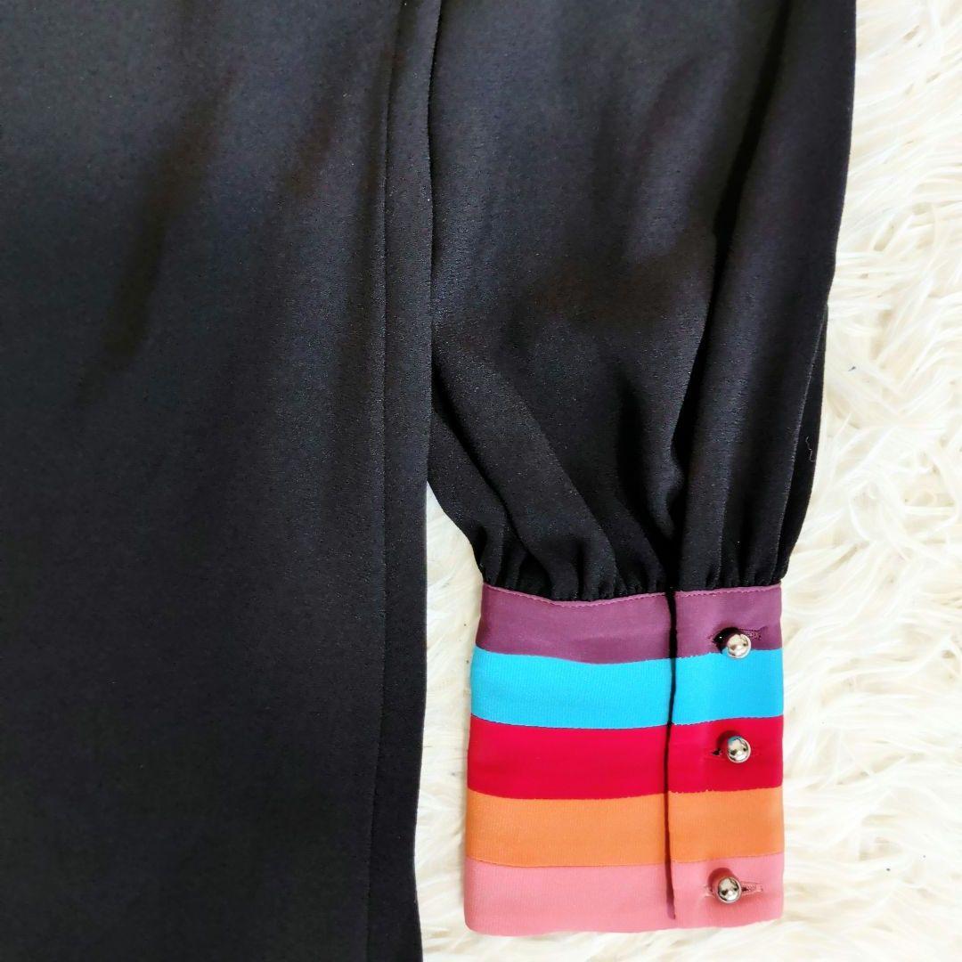 ポールスミス　現行タグ　カフスワンピース　マルチストライプ　洗える　40