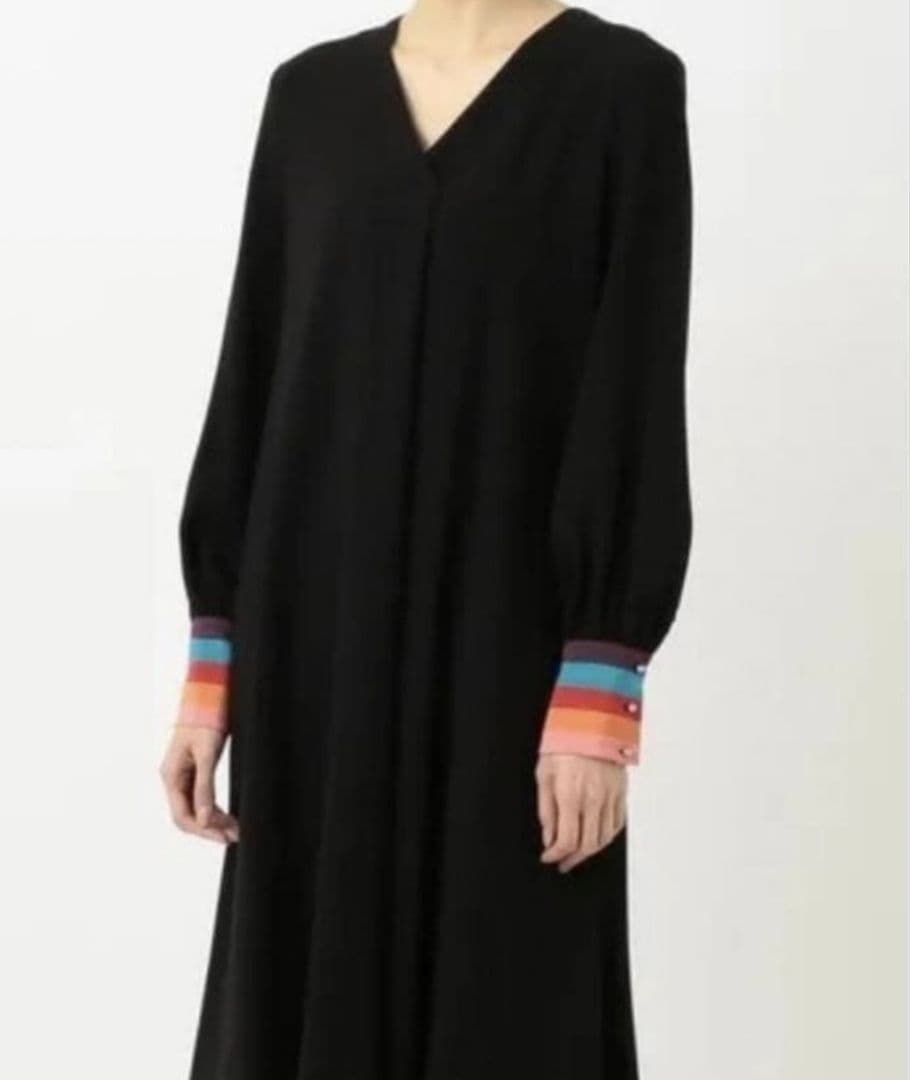 ポールスミス　現行タグ　カフスワンピース　マルチストライプ　洗える　40