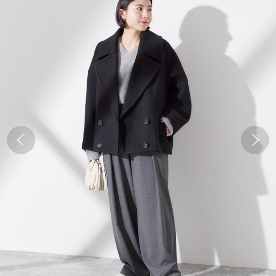 STUMBLY ウールコート コクーンシルエット 36 ブラック