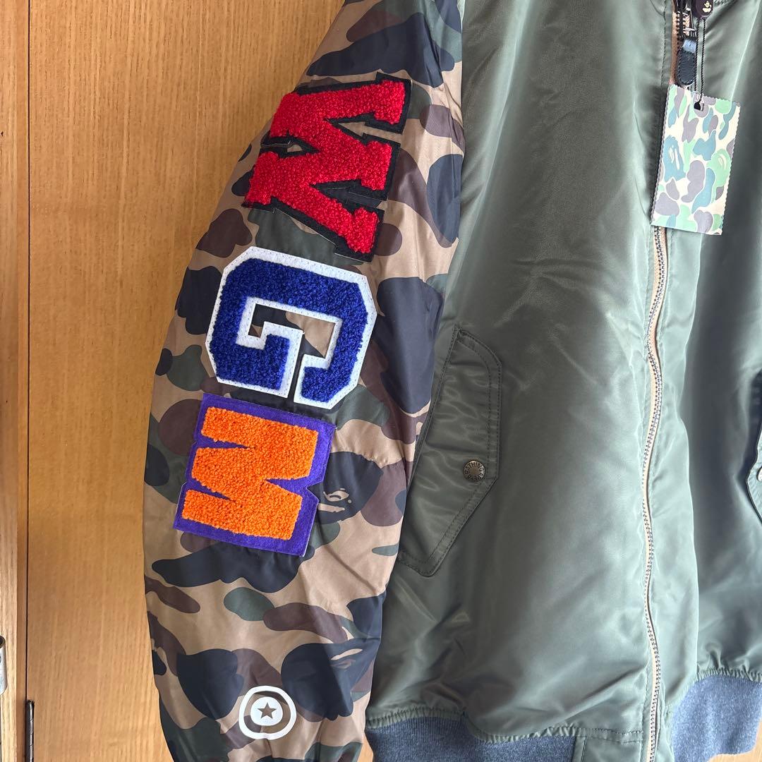 新品　未使用　A Bathing Ape MA-1 M ボンバー　カモ　シャーク