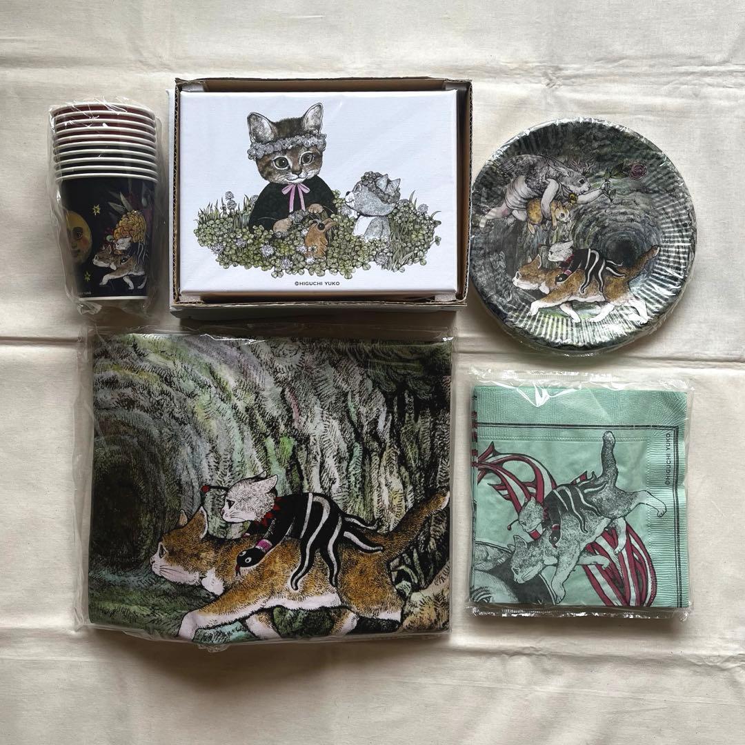 【新品未使用】ボリス雑貨店ヒグチユウコ先生複製画&ピクニックグッズおまとめセット