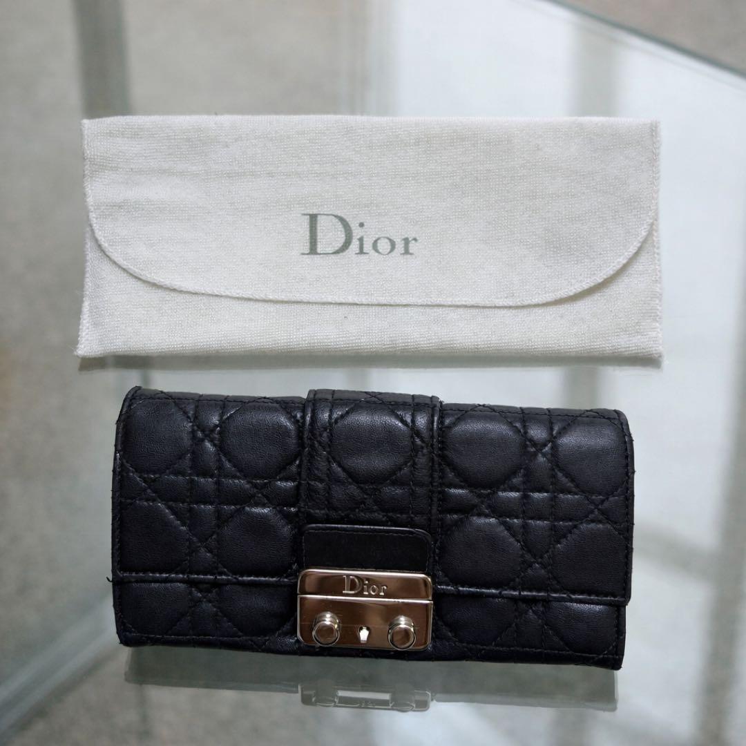 Christian Dior ディオール キルティング 長財布 ブラック
